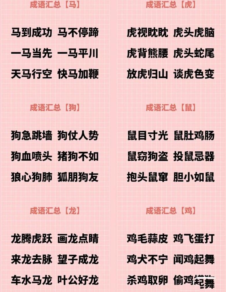 盘点常见动物四字词语